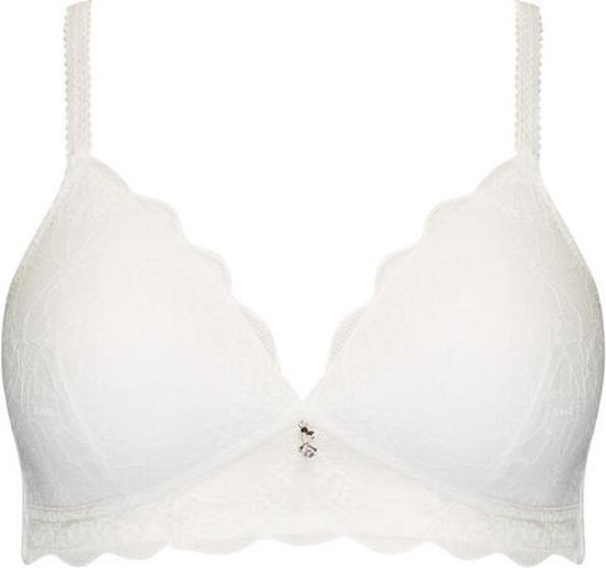 Naturana padded lace soft BH maat 75A zonder beugels wit