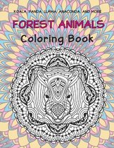 Forest Animals - Coloring Book - Koala, Panda, Llama, Anaconda, and more