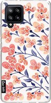 Casetastic Samsung Galaxy A42 (2020) 5G Hoesje - Softcover Hoesje met Design - Cherry Blossoms Peach Print