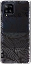 Casetastic Samsung Galaxy A42 (2020) 5G Hoesje - Softcover Hoesje met Design - Wavy Outlines Black Print