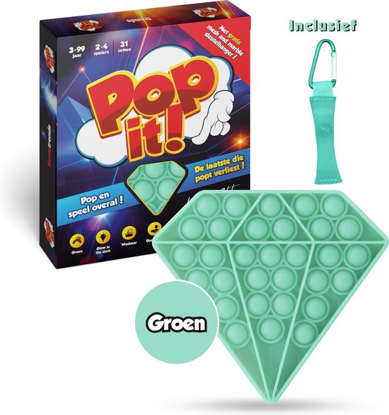 Pop It Fidget Toys Package Glow In The Dark PopIt et Mesh and Marble -  Diamant -... | bol.com
