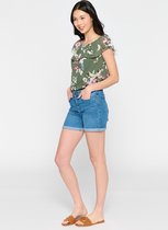 LOLALIZA Jeans shorts met omslag - Blauw - Maat 36