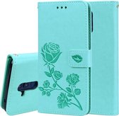 Rose reliëf horizontale flip PU lederen tas voor Huawei Mate 20 Lite, met houder & kaartsleuven & portemonnee (groen)