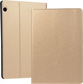 Universal Spring Texture TPU beschermhoes voor Huawei MediaPad T5, met houder (goud)