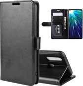 R64 textuur enkele vouw horizontale flip lederen tas voor VIVO Z5X / Z1 Pro, met houder & kaartsleuven & portemonnee (zwart)