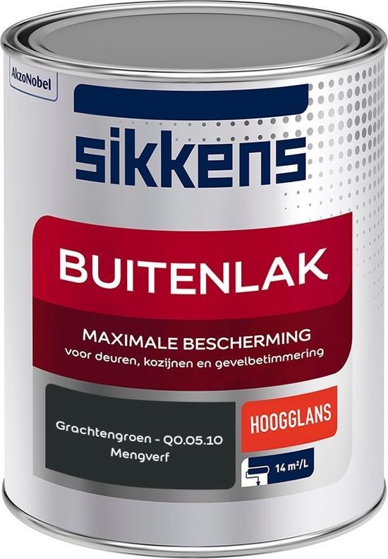 Sikkens Buitenlak - Verf - Hoogglans - Mengkleur - Grachtengroen - 1 liter