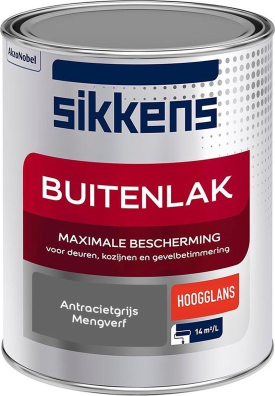 Ruïneren Zie insecten Lenen Sikkens Buitenlak - Verf - Hoogglans - Mengkleur - Antracietgrijs - 1 liter  | bol.com