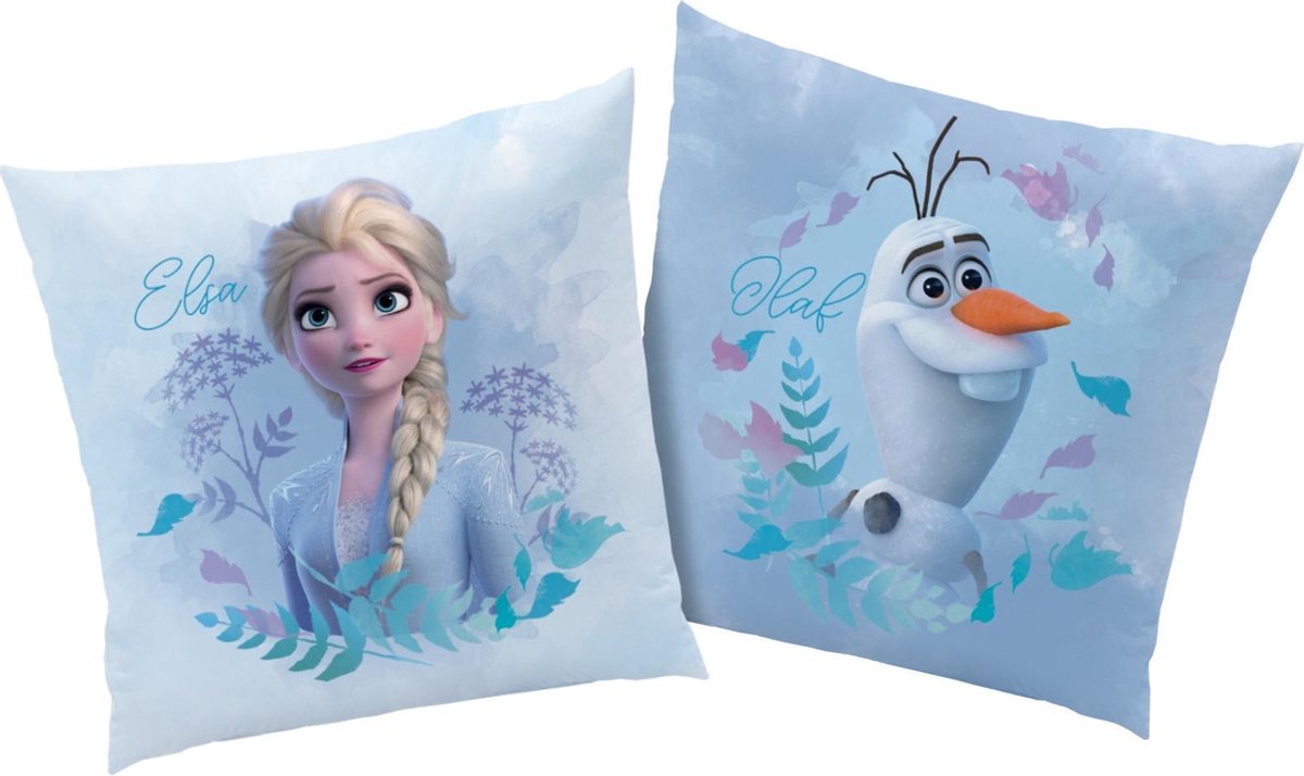 Coussin La reine des neiges carré pour enfant avec Elsa.