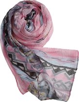 Nouka sjaal, roze ethnic print