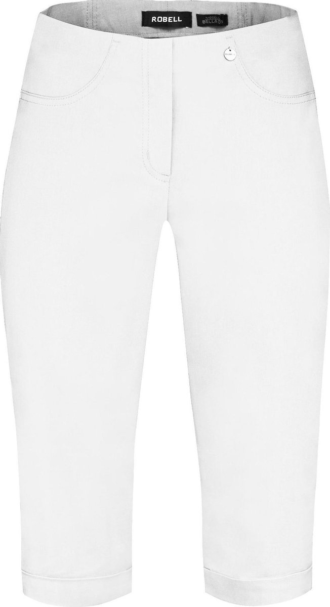 Robell - Model Bella 05 Bermuda - Bengaline Stretch - Wit - EU40