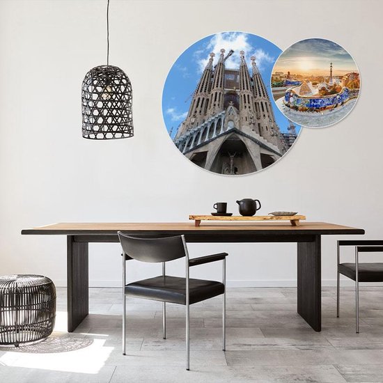 Cercle mural Park Güell - FootballDesign | Plastique Dibond 125 cm | Cercle mural Park Güell Barcelona