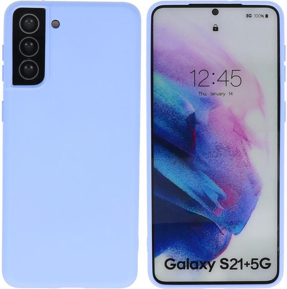 Hoesje Geschikt voor Samsung Galaxy S21 Plus - Backcover Telefoonhoesje - Paars
