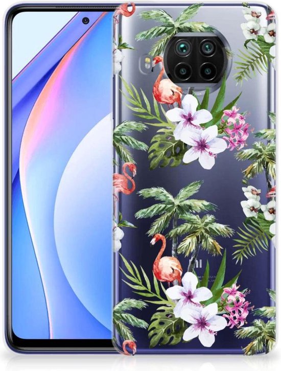 TPU Bumper Silicone Étui Housse pour Xiaomi Mi 10T Lite Coque Téléphone Palms Flamingo