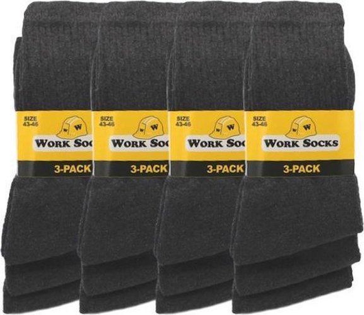 12 paar Bonanza werksokken - Light - Basic - Antraciet - Maat 47-50