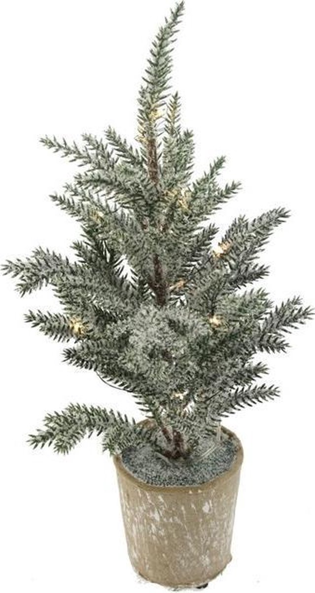 Kerstboom mini in pot met verlichting Ø18x35cm