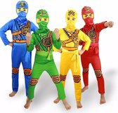 Ninjago Verkleedpak - Ninja Pak Carnavalskleding Kind - Maat 116/122 - M - Rood