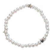 Armbandje-Parel wit- Ster-15 CM- Elastisch- Kinderen- Communie- Bruidsmeisje- Charme Bijoux®