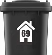 Kliko / Container sticker huisnummer WIT | Weersbestendige cijfers stickers 0123456789 | containerstickers | kliko container