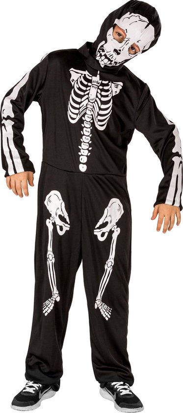 dressforfun - jongenskostuum Skeleton 140 (10-12y) - verkleedkleding kostuum halloween verkleden feestkleding carnavalskleding carnaval feestkledij partykleding - 300056
