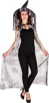 dressforfun - heksencape met punthoed M - verkleedkleding kostuum halloween verkleden feestkleding carnavalskleding carnaval feestkledij partykleding - 300029