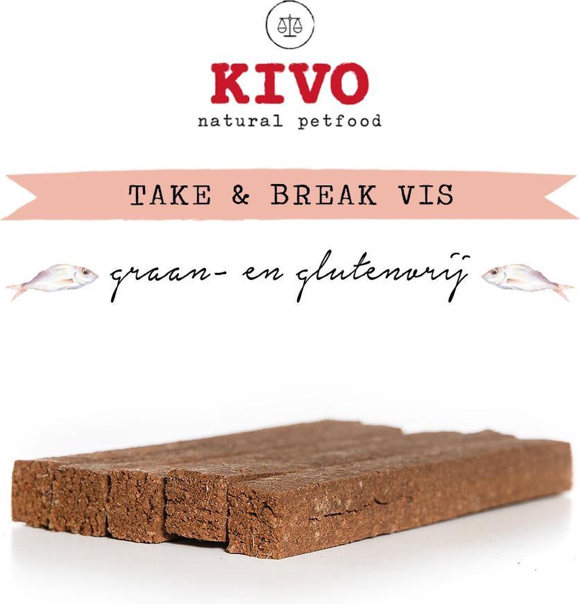 Kivo Petfood Hondensnack Take & Break Vis 16 stuks - Kauwstaaf zonder granen of gluten.