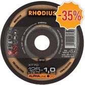 Disque à tronçonner Rhodius ALPHAline I XT70 - Extra Fin - 125 x 22,23 x 1mm - Inox/Acier (100pcs)