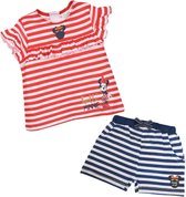 Minnie Mouse baby set - stripes -blauw/rood - maat 74 (12 maanden)