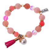 Juleeze Armband Dames 15 cm Roze Kunststof Rond Armbandjes Sieraden Dames