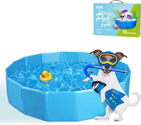 Nobleza Opvouwbare hondenzwembad - 80x20 cm - Zwembad voor dieren - Blauw