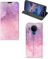 Leuk Telefoonhoesje Nokia 5.4 Bookcase Cover Pink Purple Paint