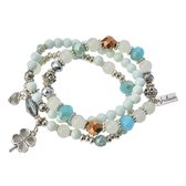Juleeze Armband Dames 15 cm Turquoise Kunststof Rond Armbandjes Sieraden Dames