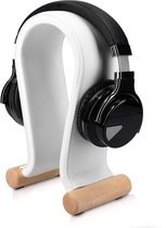 Hoofdtelefoonhouder Wit | Leren universele Koptelefoon houder | Stand koptelefoonhouder standaard headset