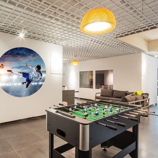 Wall Circle Flying Kick - FootballDesign | Plastique Forex 146 cm | Décoration murale de football unique