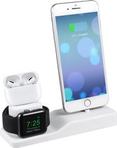 By Qubix 3 in 1 houder geschikt voor Apple Watch & Airpods & iPhone - Wit standaard - docking station