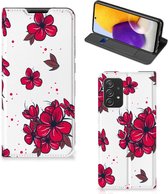 Smartphone Hoesje Geschikt voor Samsung Galaxy A72 (5G/4G) Mobiel Cover Blossom Red