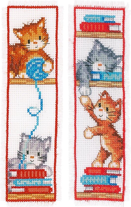 Speelse Kittens Aida Boekenleggers Telpakket Vervaco PN-0165211