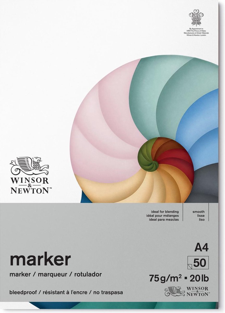 Winsor & Newton Markerblok Bleedproof 50 vel 75gr A4 - Winsor & Newton