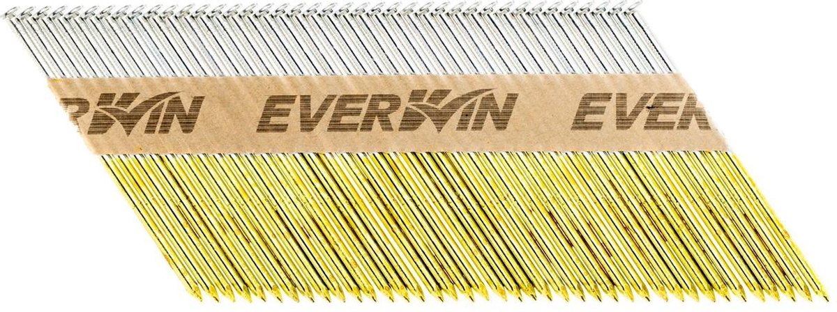 Everwin Stripnagels D-kop | 3.1 x 90 mm |Glad Gegalvaniseerd| 2000 stuks | 34 graden