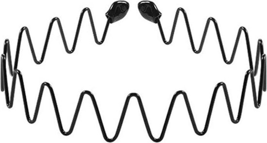 Wave Sport Diadeem Mannen Shark - Sport haarband Volwassenen - Metaal - Zwart - 41 cm