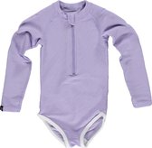 Beach & Bandits - UV Badpak voor meisjes - Ribbed - Lavendel - maat 116-122cm - UPF50+ Zonbescherming - Ademend materiaal