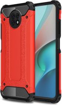 Lunso - Armor Guard backcover hoes - Geschikt voor Xiaomi Redmi Note 9 - Rood