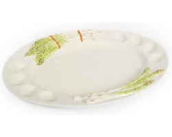 Grote ovale aspergeschaal met eigaten 47 x 36 cm | AL012 | Piccobella