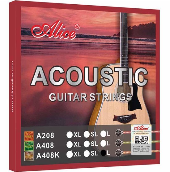 Teleurgesteld in de buurt consensus Premium Akoestische Gitaarsnaren Set-Snaren voor akoestische gitaar Alice®  A408K-L | bol.com