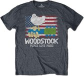 Woodstock Heren Tshirt -L- Flag Grijs