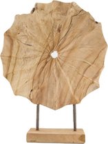 Natural Collections - Ornament op voet - Carved Slice - teak - hout - 39 cm hoog