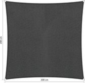 Shadow Comfort® Vierkantige schaduwdoek - UV Bestendig - Zonnedoek - 200 x 200 CM - Carbon Black