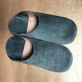 Marokkaanse babouche, handgemaakte, suede huisslippers, grijsblauw, comfortabel, maat 37