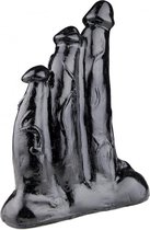XXLTOYS - Triple King - XXL Dildo - Inbrenglengte 22 X 14 cm - Black - Uniek Design Realistische Dildo – Stevige Dildo – voor Diehard only - Made in Europe