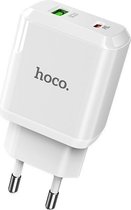 HOCO N5 Favor - 2-Poort Oplader PD 20W + QC3.0 - EU Plug - Snellader - Voor Apple iPhone en Android - Wit