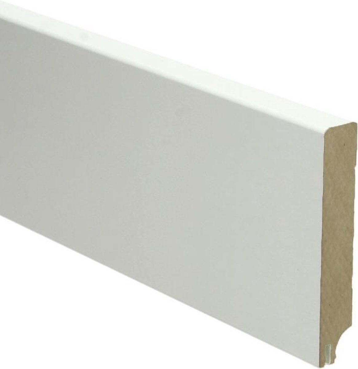 Hoge plinten - MDF - Moderne plint 90x15 mm - Wit - Voorgelakt - RAL 9010 - Per 5 stuks 2,4m